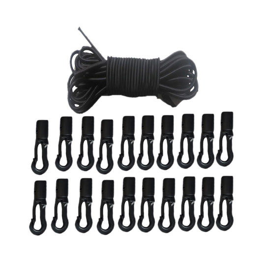Elastic Bungee Rope with Bungee Cord Clips for Kayak Boat Camping Accessory