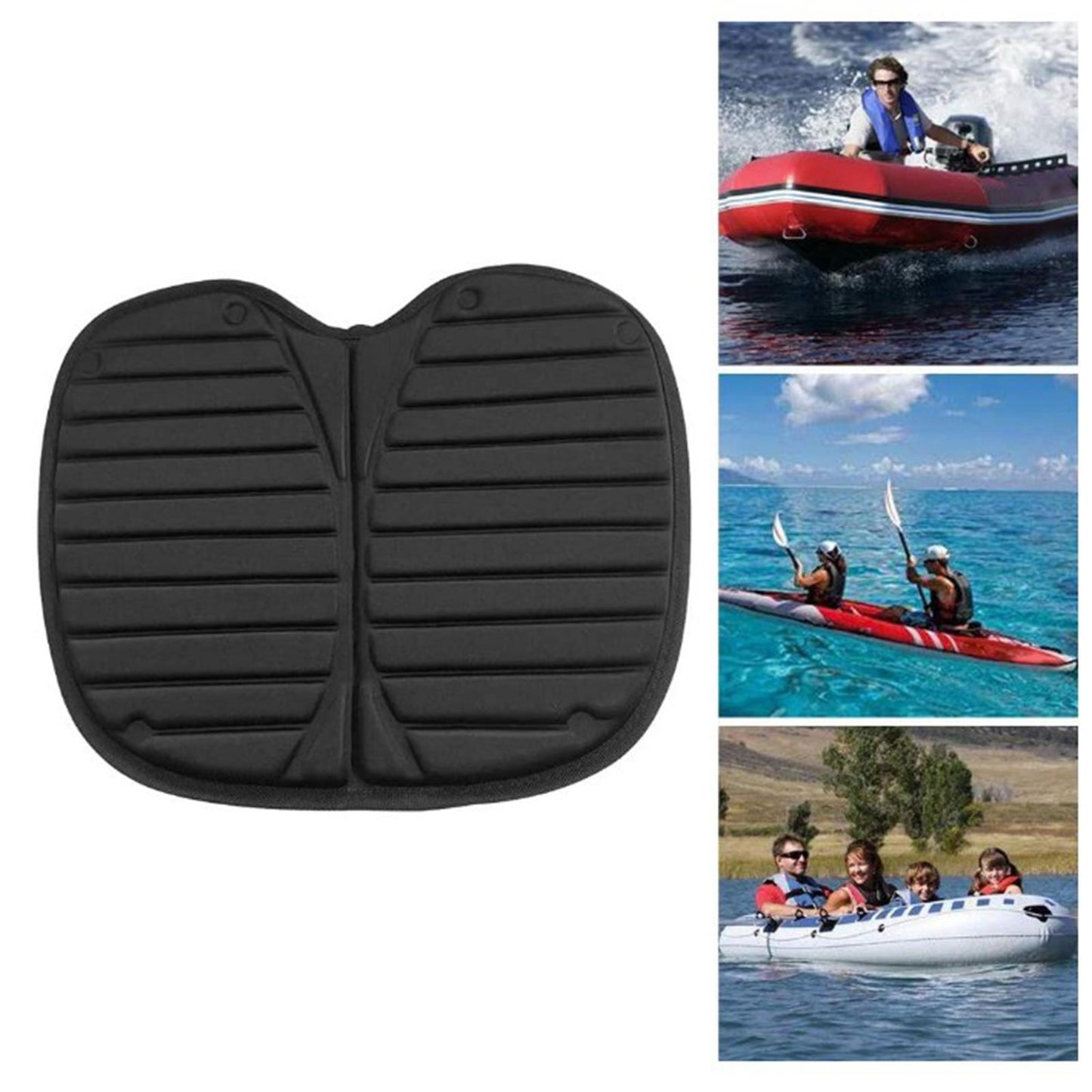 Kayak Seat Cushion Detachable Pad Stadium Anti-slip Comfortable Seats Black