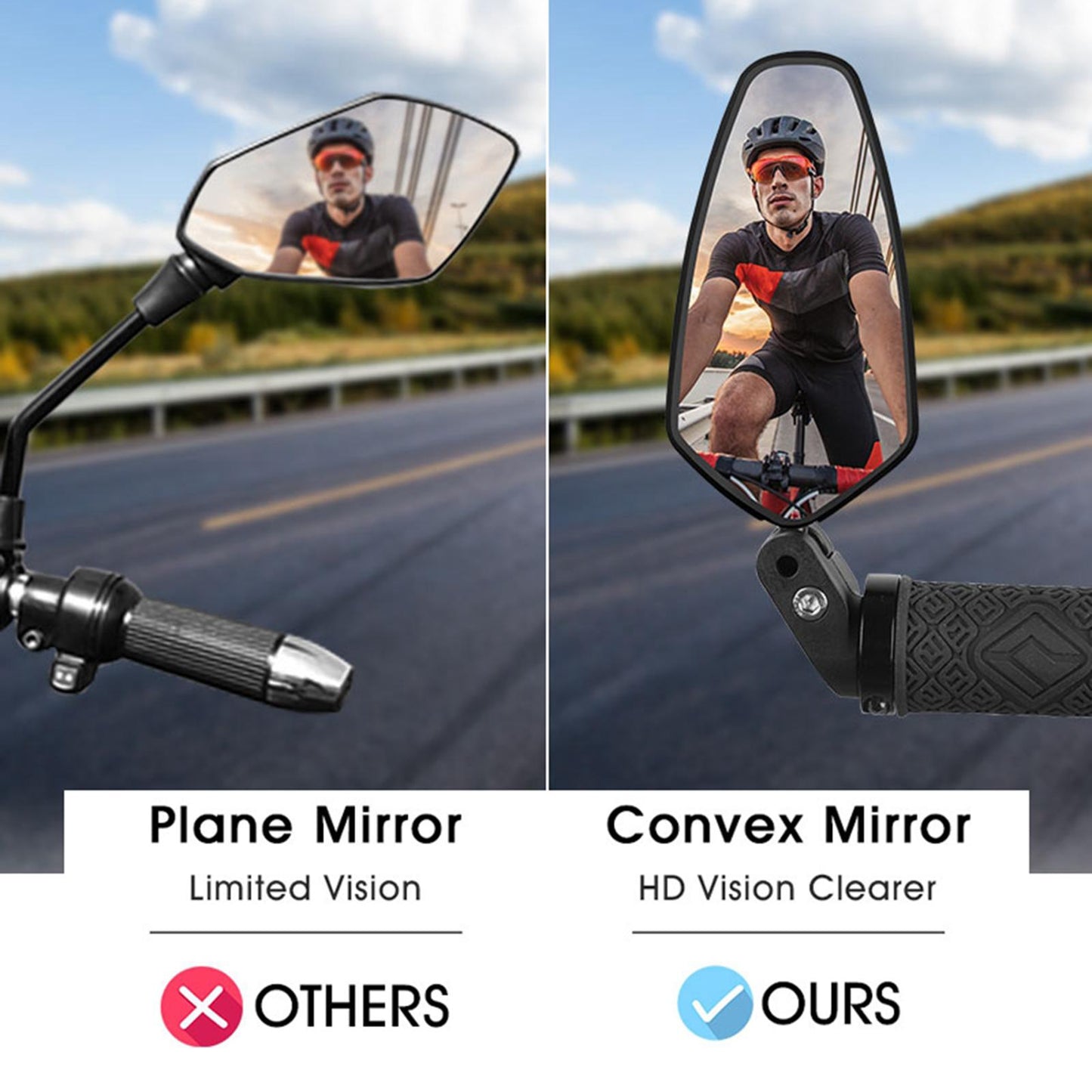 Bike Rear View Mirror Handlebar Installation for Universal Mountain Short