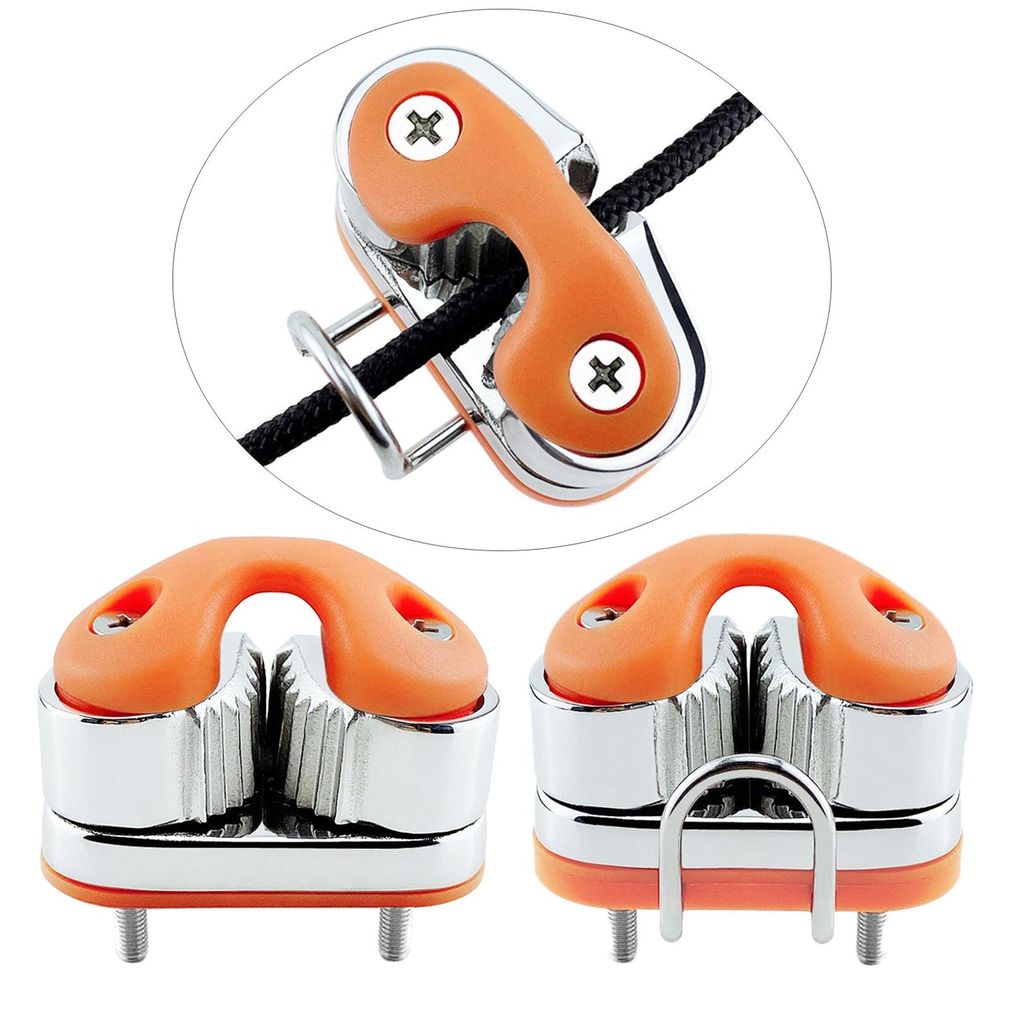 Fast Entry Cam Cleat for Sailboat Dinghy, Stainless Steel without Lead Ring