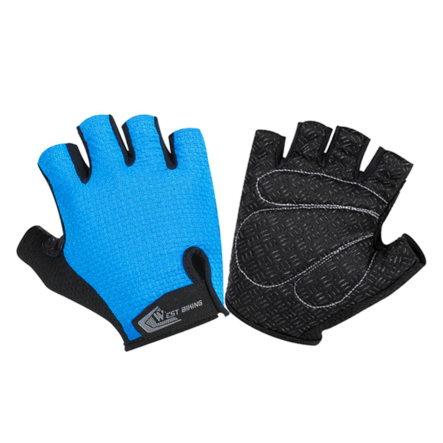 Half Finger Cycling Gloves Sports Light Weight Road Bike Unisex  Blue L