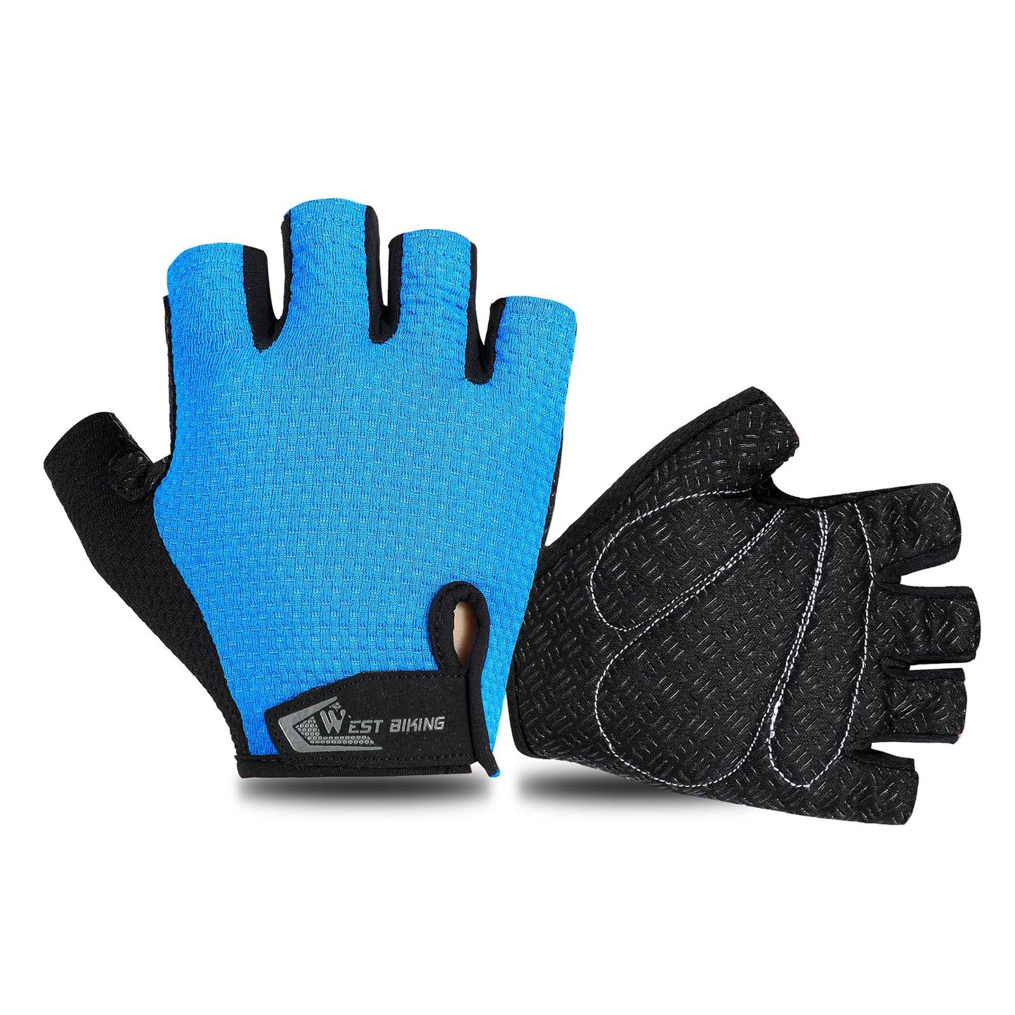 Half Finger Cycling Gloves Sports Light Weight Road Bike Unisex  Blue 2XL