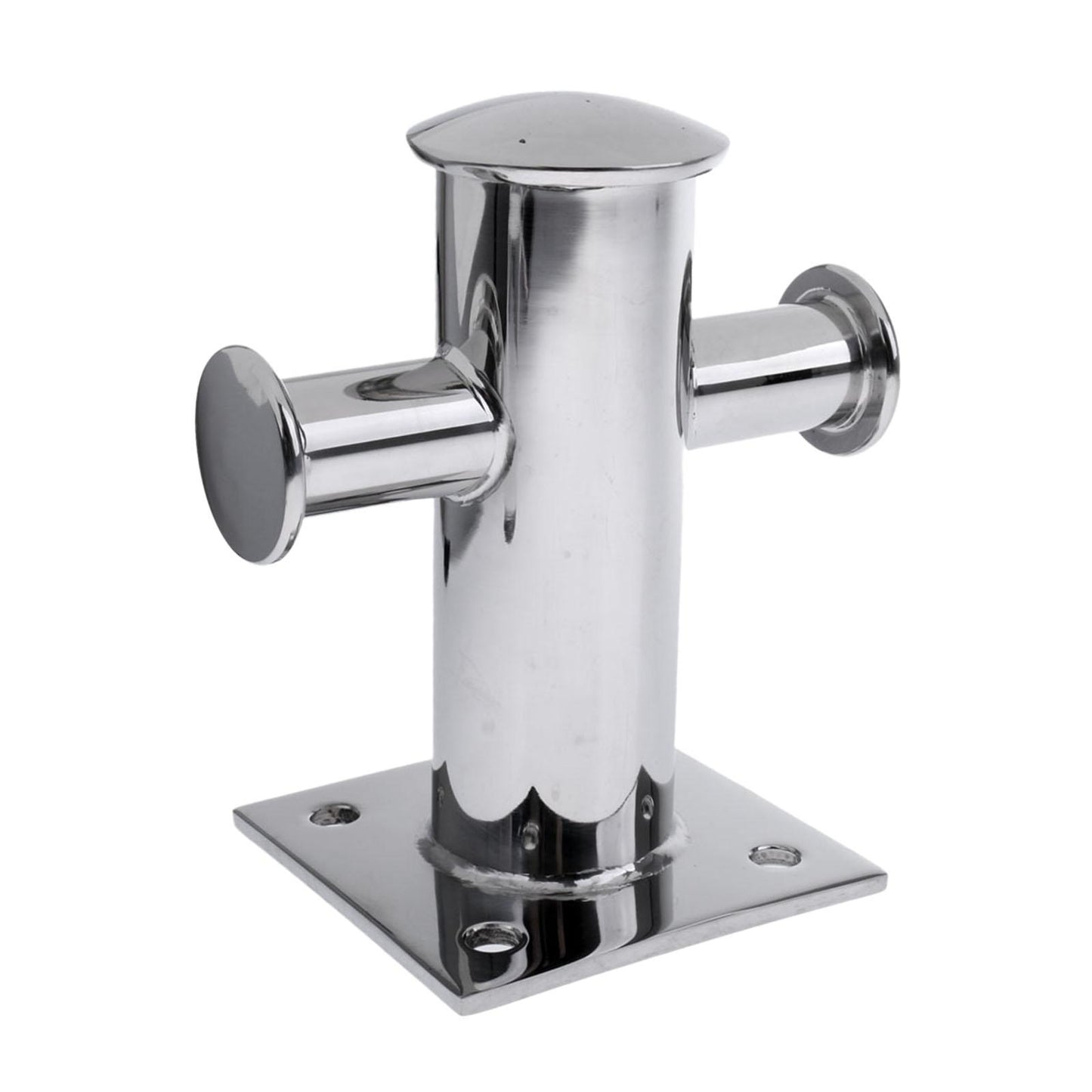 Single Mooring Bitt Cross Bollard Cleat with Base Plate for Boat Marine 1pc