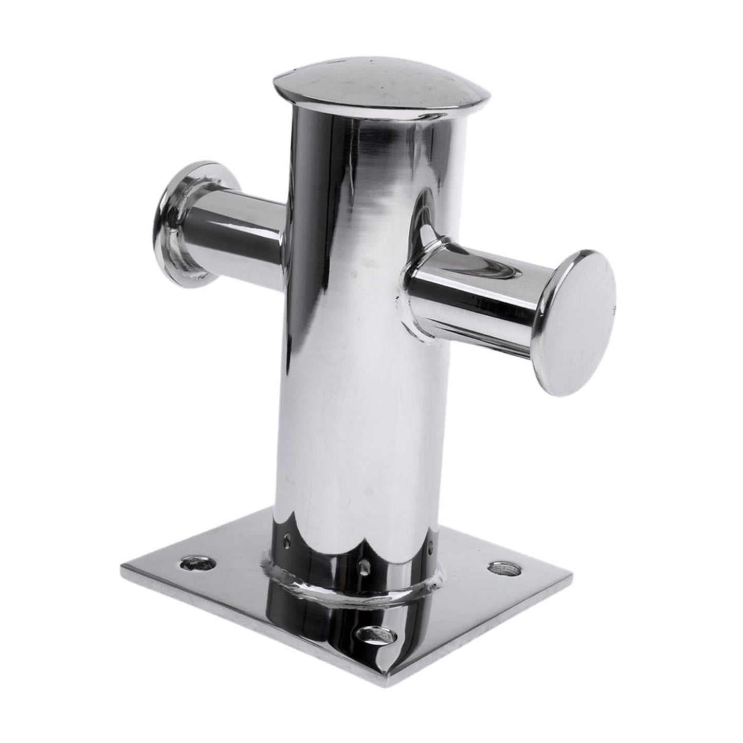 Single Mooring Bitt Cross Bollard Cleat with Base Plate for Boat Marine 1pc