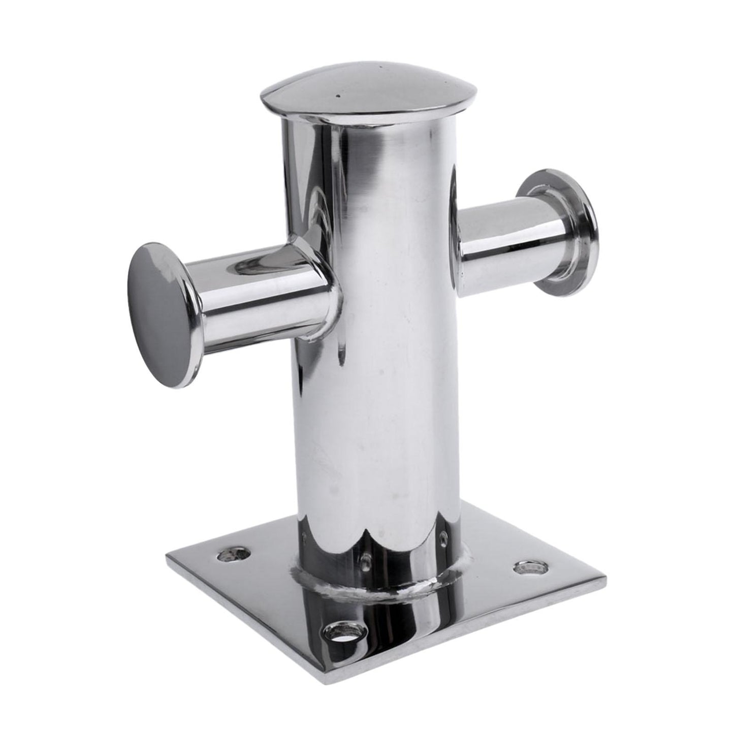 Single Mooring Bitt Cross Bollard Cleat with Base Plate for Boat Marine 1pc