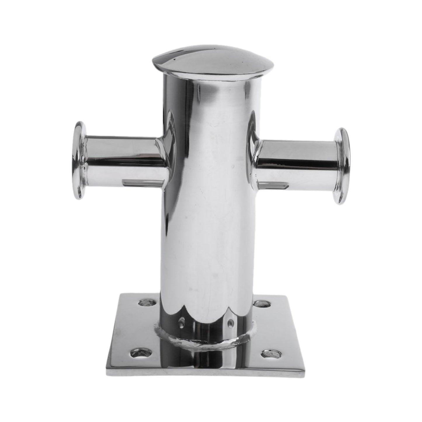 Single Mooring Bitt Cross Bollard Cleat with Base Plate for Boat Marine 1pc