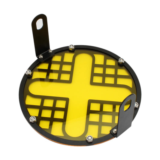 20cm Motorbike Headlamp Mask Motorcycle Headlight Covers Mesh Grill Yellow