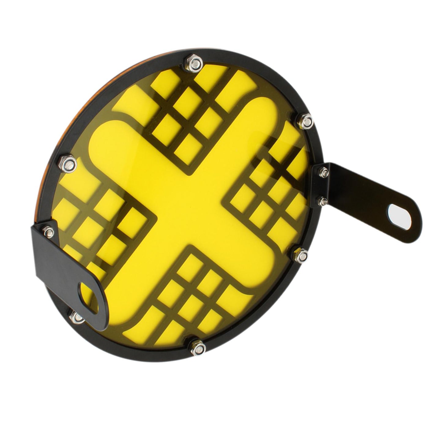 20cm Motorbike Headlamp Mask Motorcycle Headlight Covers Mesh Grill Yellow