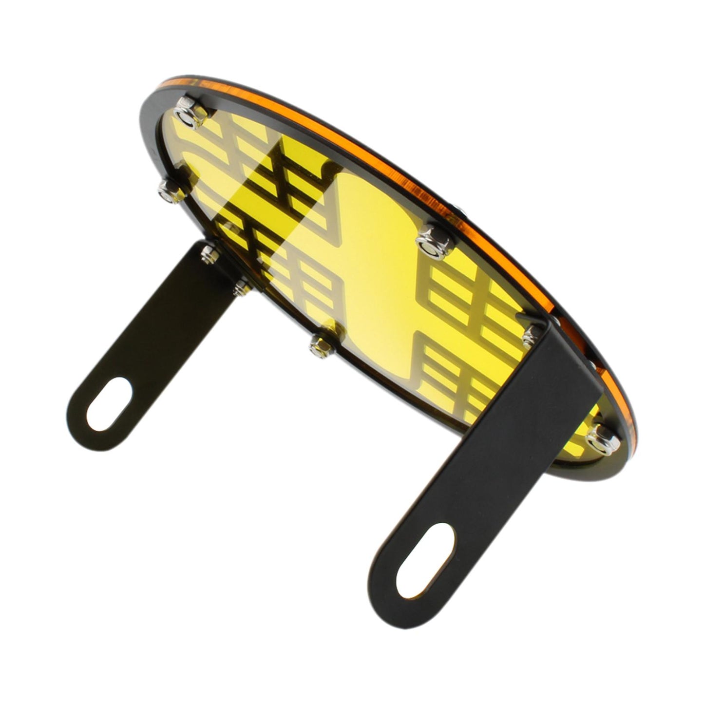 20cm Motorbike Headlamp Mask Motorcycle Headlight Covers Mesh Grill Yellow