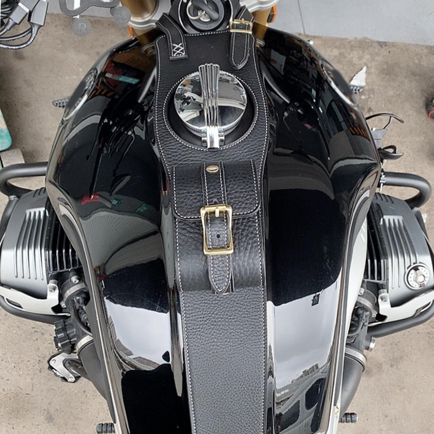 Motorcycle Gas Oil Fuel Tank Bag for BMW RnineT Pure Racer Durable Black