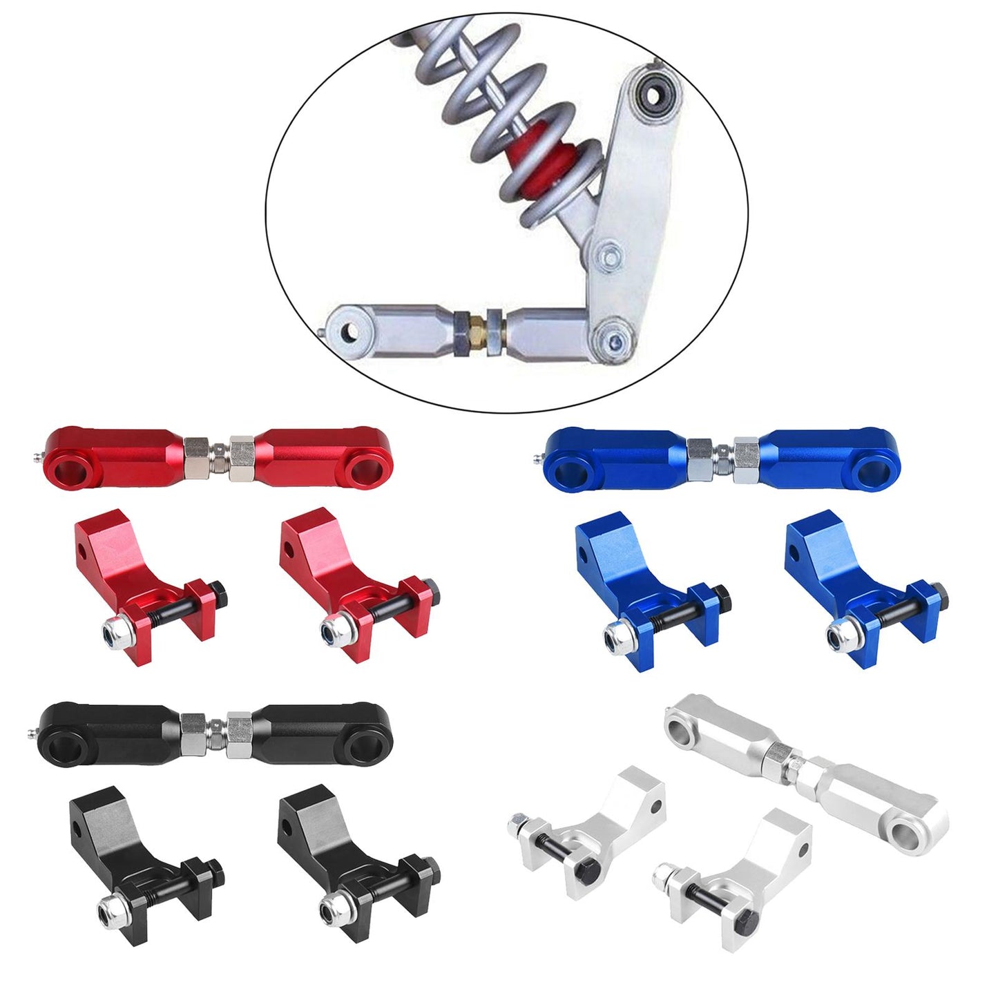 Front and Rear Lowering Set for Yamaha Raptor 350 YFM350 ATV Red
