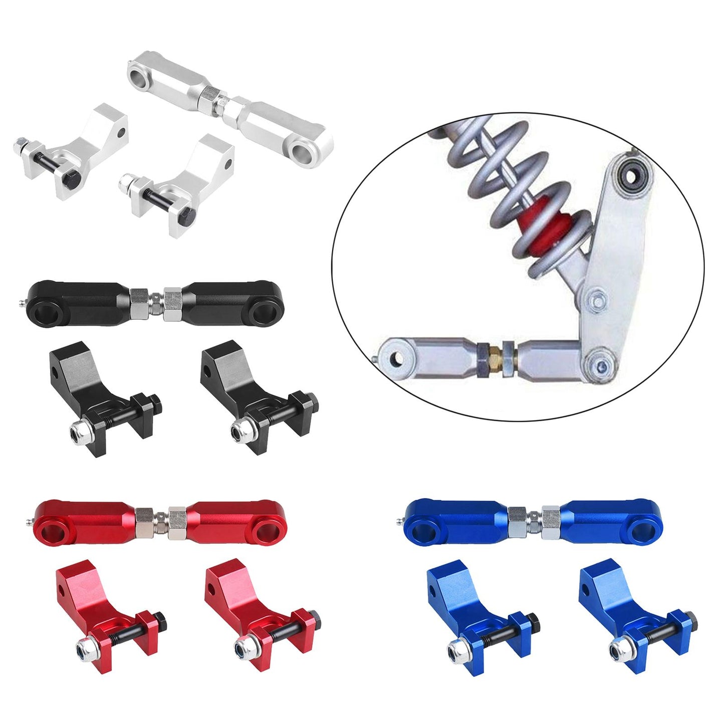 Front and Rear Lowering Set for Yamaha Raptor 350 YFM350 ATV Red