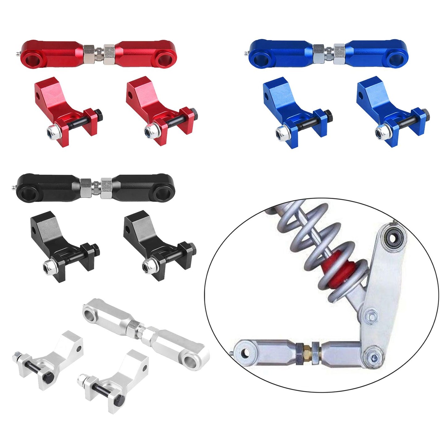 Front and Rear Lowering Set for Yamaha Raptor 350 YFM350 ATV Red