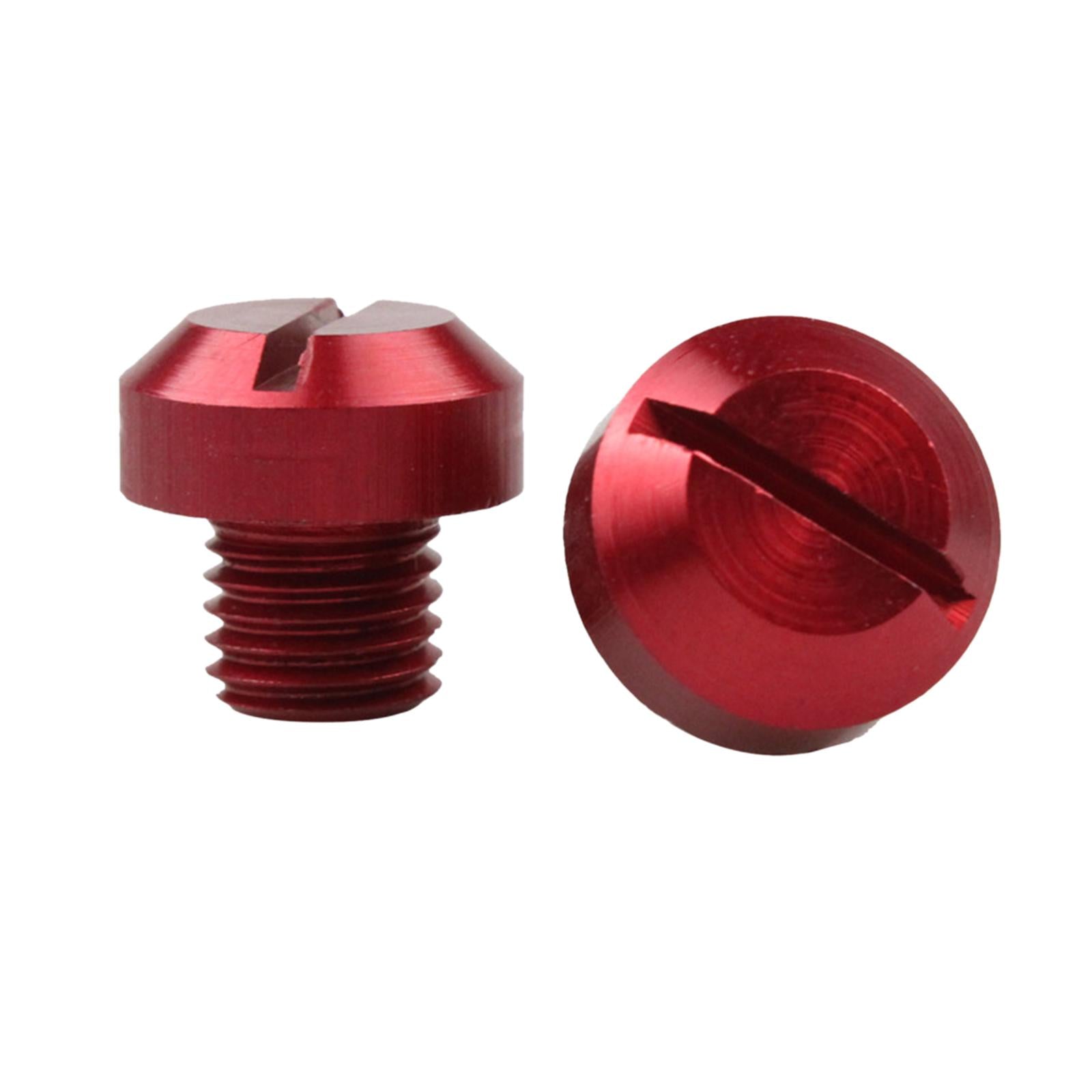 2 Pcs M10x1.25 Rearview Mirrors Thread Hole Plug Screw Bolts Red Positive