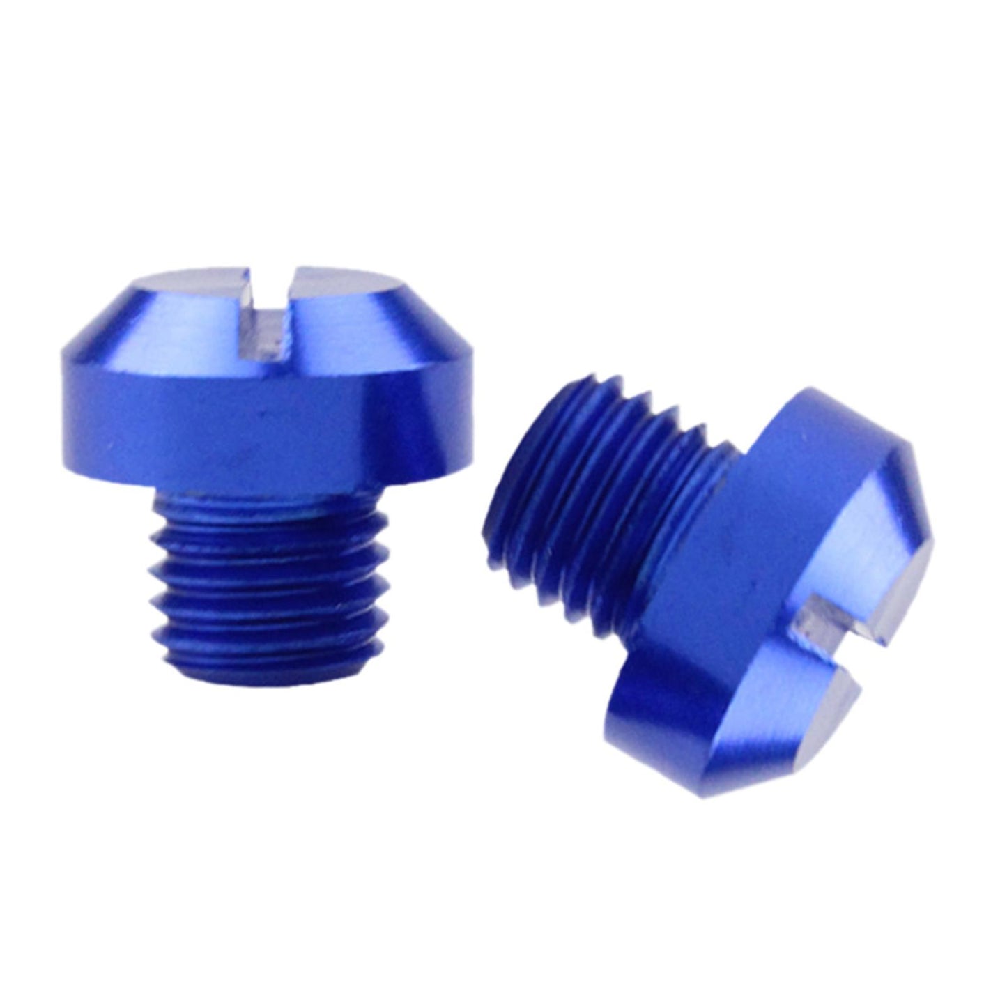 2 Pcs M10x1.25 Rearview Mirrors Thread Hole Plug Screw Bolts Blue Positive