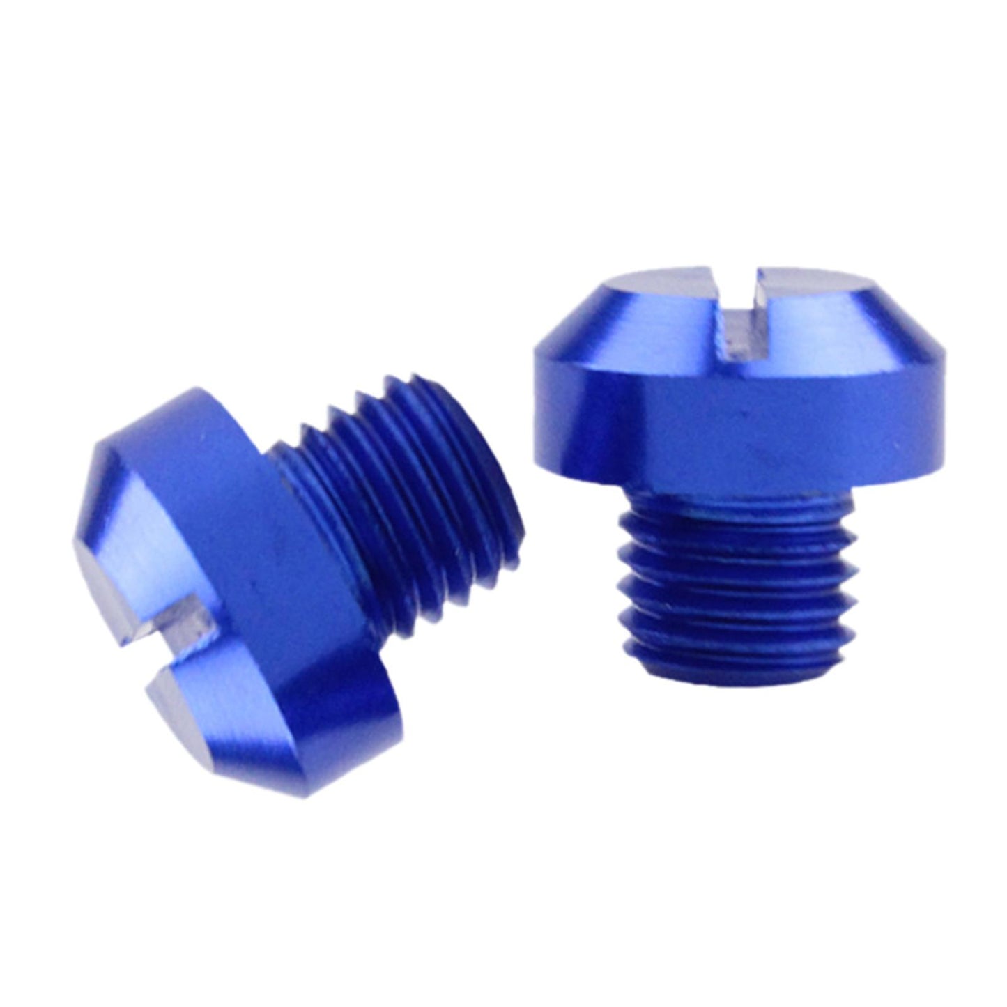 2 Pcs M10x1.25 Rearview Mirrors Thread Hole Plug Screw Bolts Blue Positive