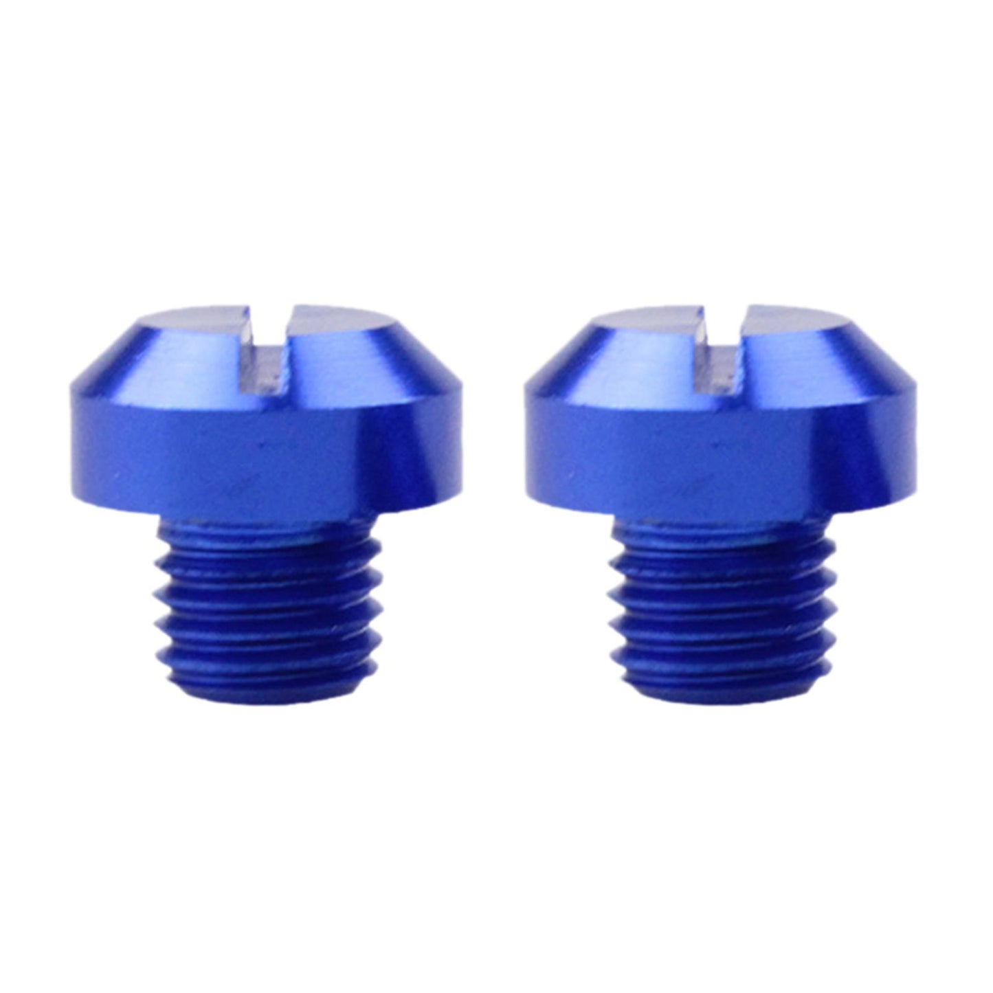 2 Pcs M10x1.25 Rearview Mirrors Thread Hole Plug Screw Bolts Blue Positive