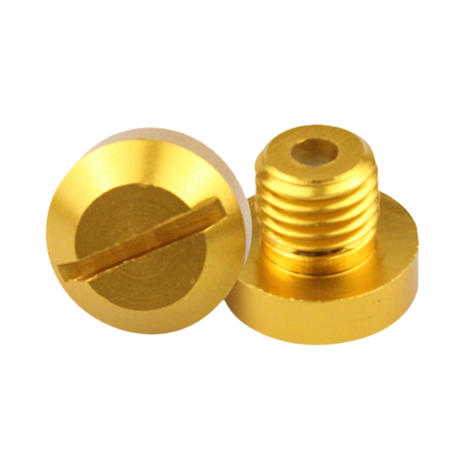 2 Pcs M10x1.25 Rearview Mirrors Thread Hole Plug Screw Bolts Gold Positive