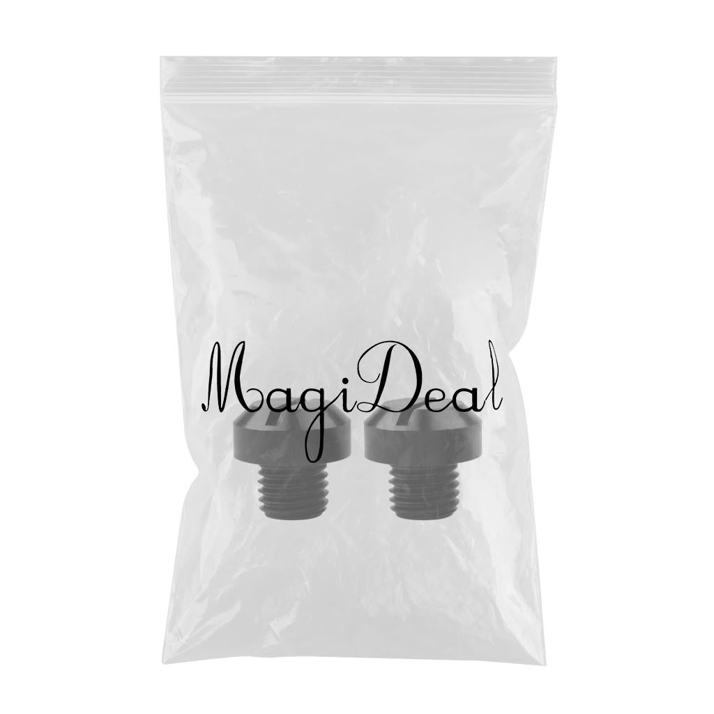 2 Pcs M10x1.25 Rearview Mirrors Thread Hole Plug Screw Bolts Black Reverse