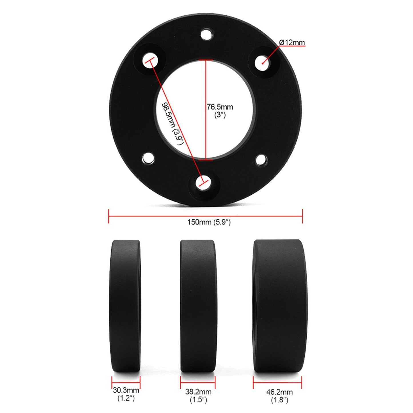 Car Front Leveling Lift Compatible with Ford F150 4TD 2TD 04-2019 1.5 inch
