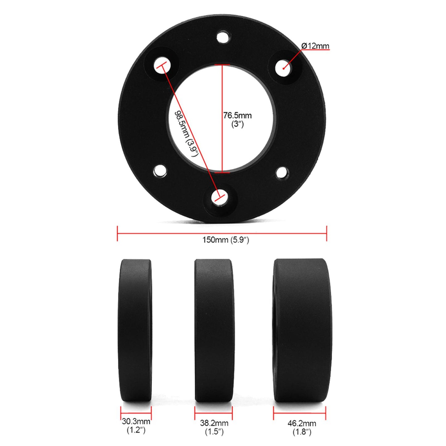 Car Front Leveling Lift Compatible with Ford F150 4TD 2TD 04-2019 2 inch