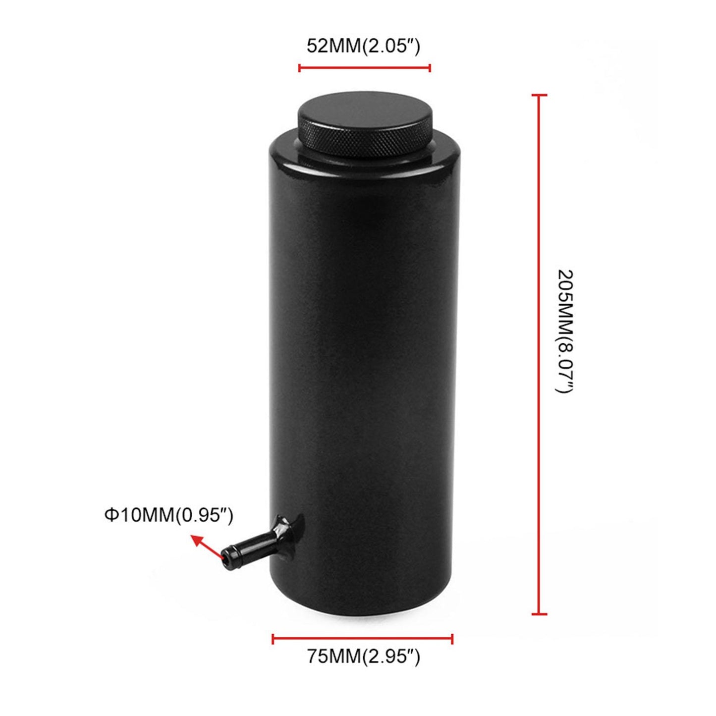 Universal Car Radiator Coolant Oil Catch Can Overflow Catch Tank Black