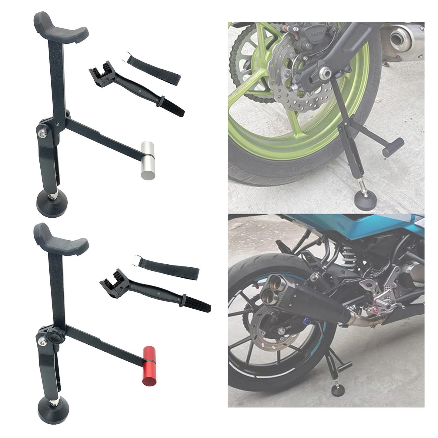 Foldable Motorcycle Wheel Lifter Lift Outdoor Frame for Suzuki Black Silver