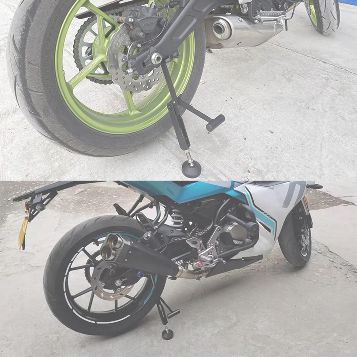 Foldable Motorcycle Wheel Lifter Lift Outdoor Frame for Suzuki Black Silver