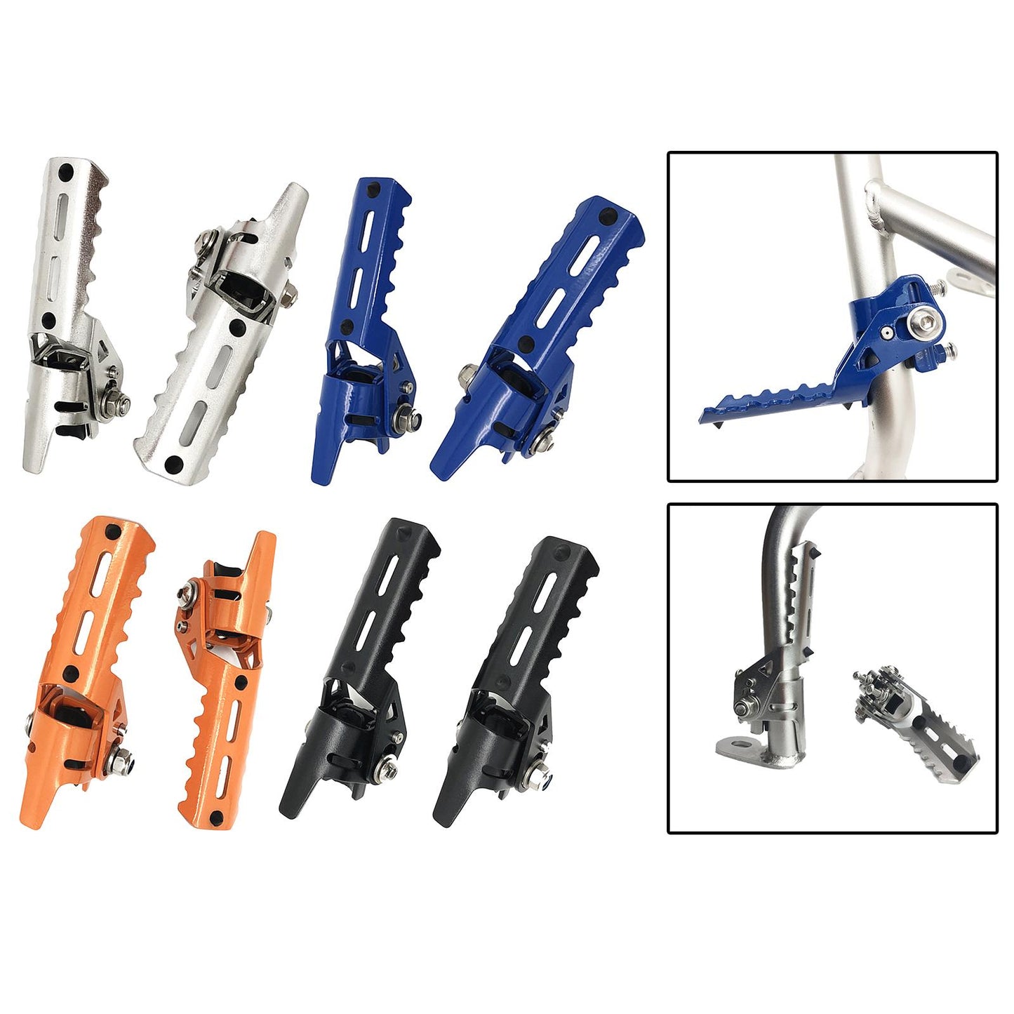 2Pcs Motorcycle Highway Front Foot Pegs Footrests for BMW R1200GS LC Orange