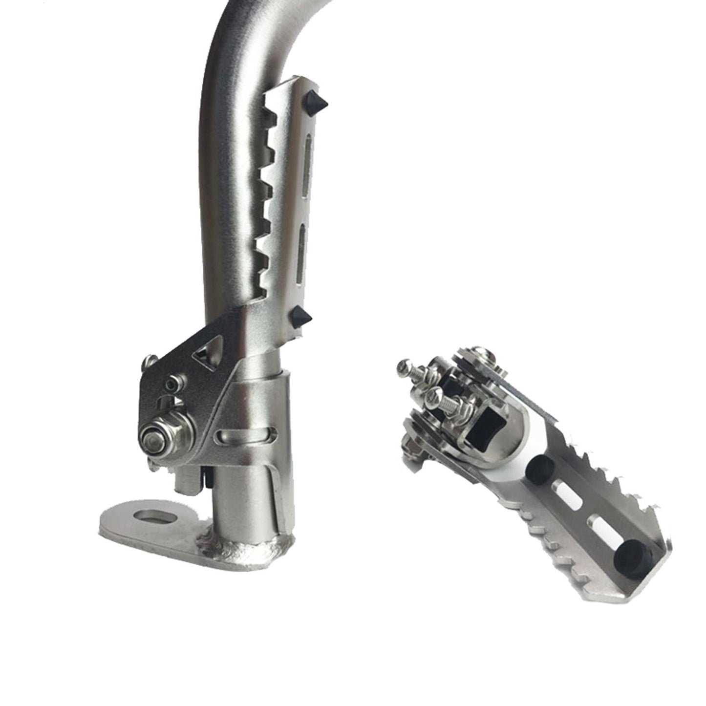 2Pcs Motorcycle Highway Front Foot Pegs Footrests for BMW R1200GS LC Silver