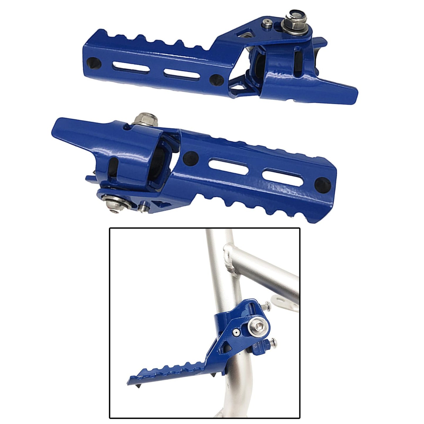 2Pcs Motorcycle Highway Front Foot Pegs Footrests for BMW R1200GS LC Blue