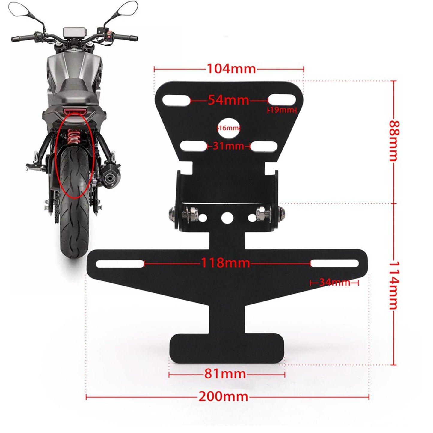 Motorcycle Tail Light Mount License Plate Bracket Holder For Benelli 502C