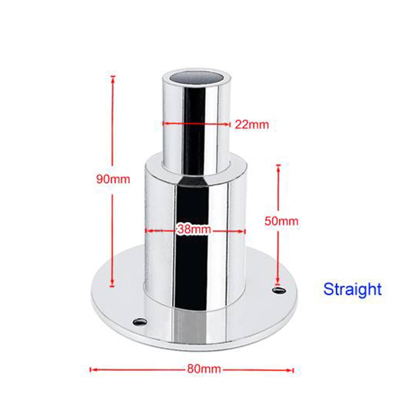 Stainless Steel Marine Boat Thru Hull Pipe Socket Hardware 22mm Straight