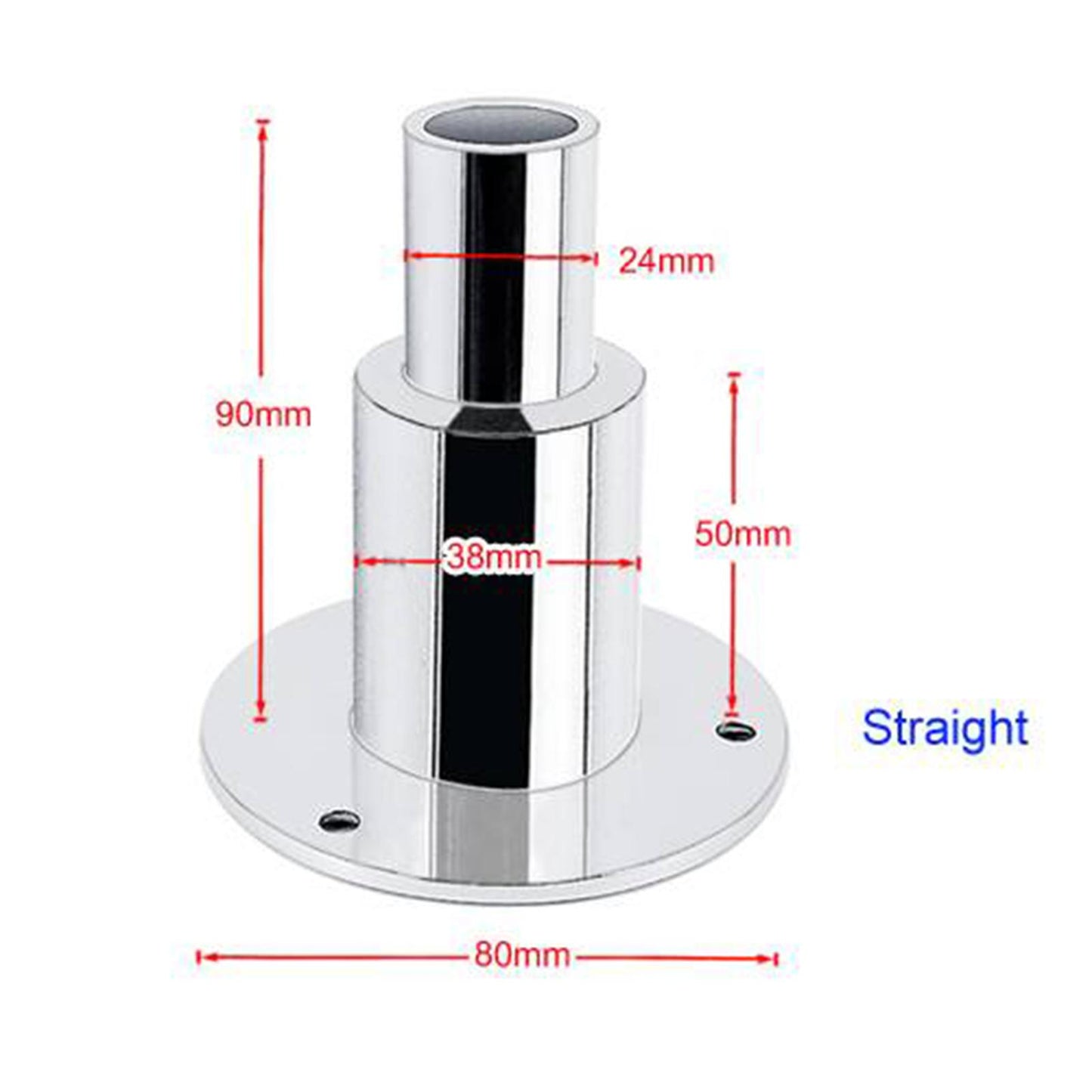 Stainless Steel Marine Boat Thru Hull Pipe Socket Hardware 24mm Straight