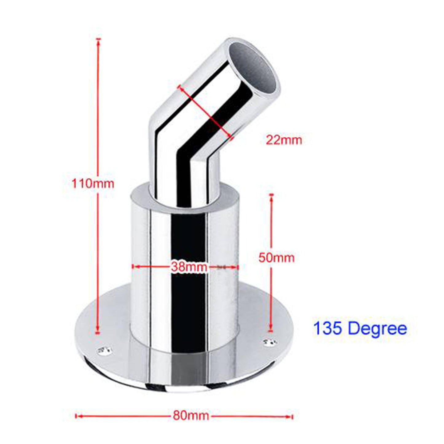 Stainless Steel Marine Boat Thru Hull Pipe Socket Hardware 22mm Bendy