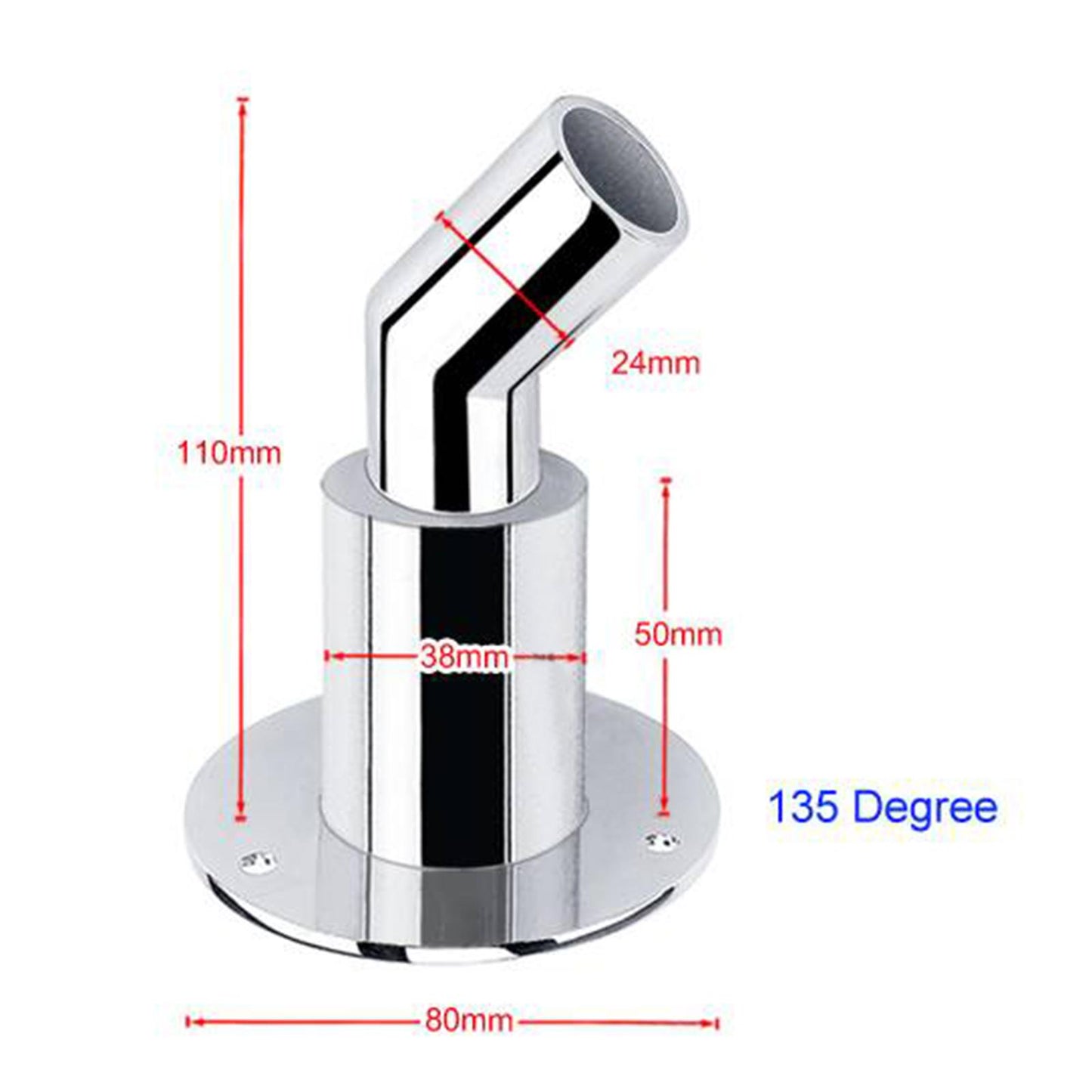 Stainless Steel Marine Boat Thru Hull Pipe Socket Hardware 24mm Bendy