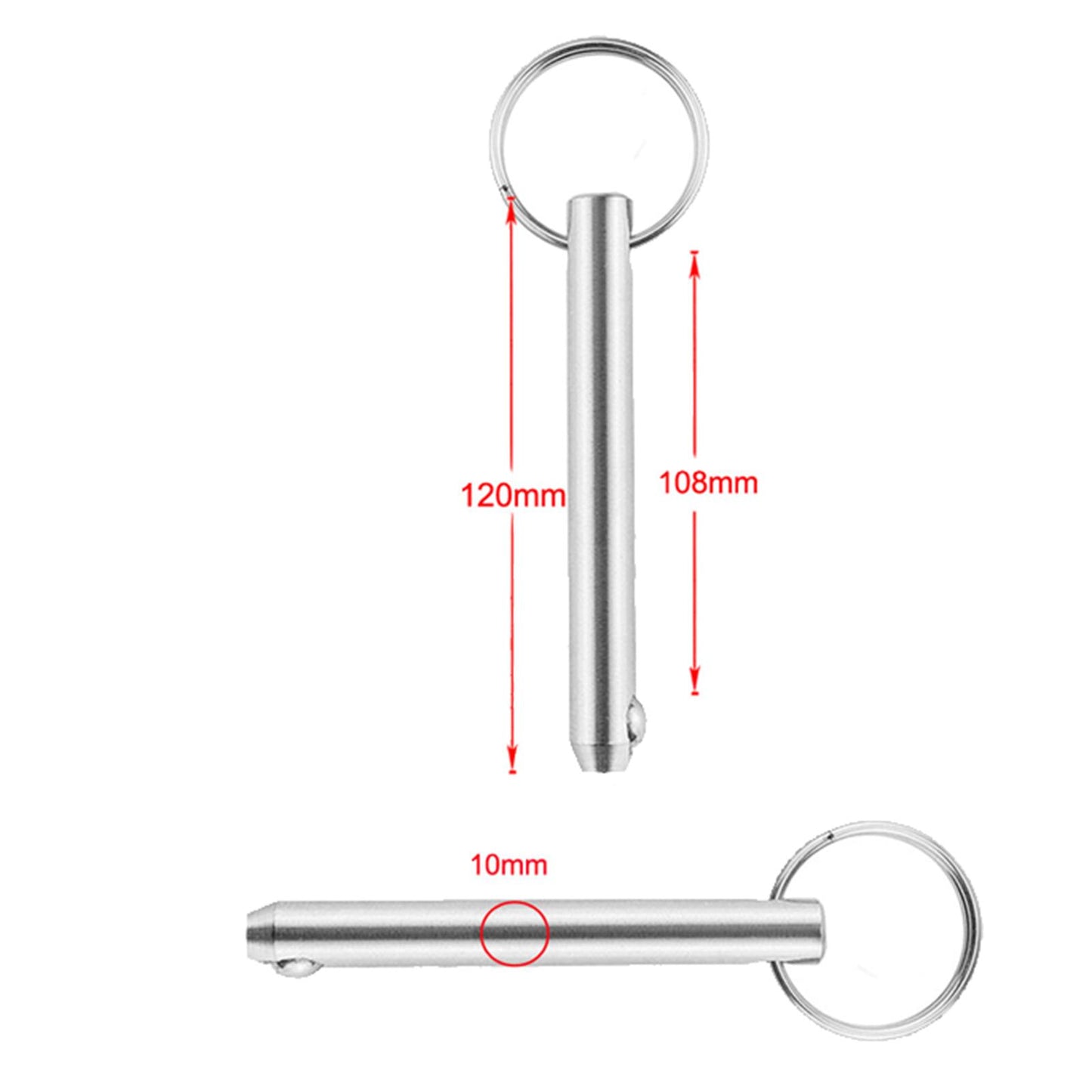 Stainless Steel 10mm Quick-Release Ball Pin for Boat Bimini Top Deck Hinge