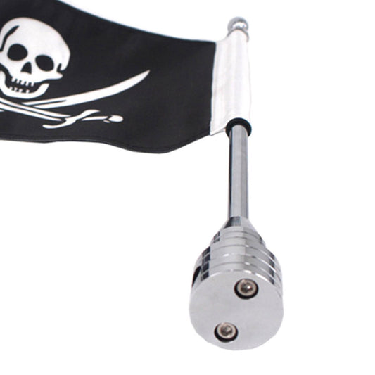 Motorcycle Flag Pole Universal Fit For Harley Pour Sportster 1200 Silver