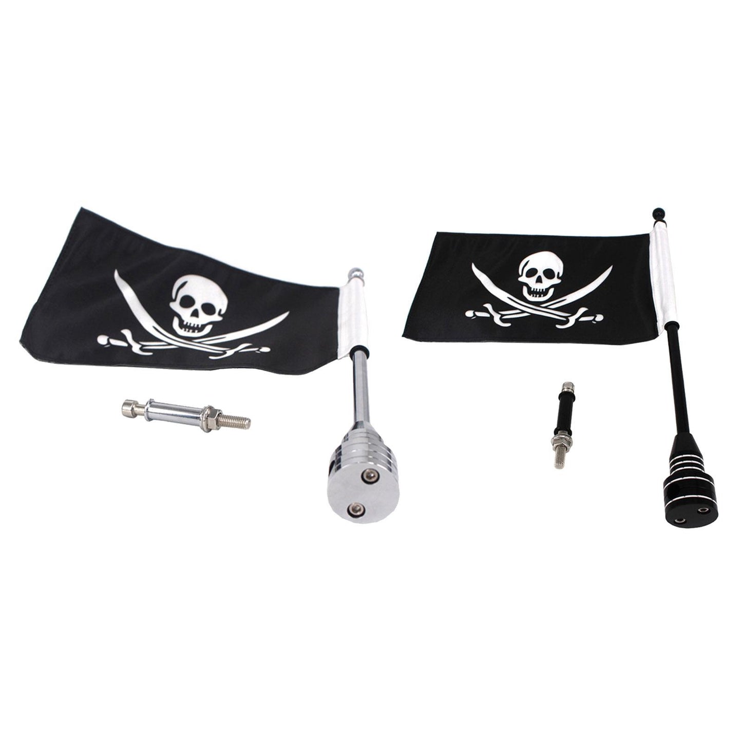 Motorcycle Flag Pole Universal Fit For Harley Pour Sportster 1200 Silver