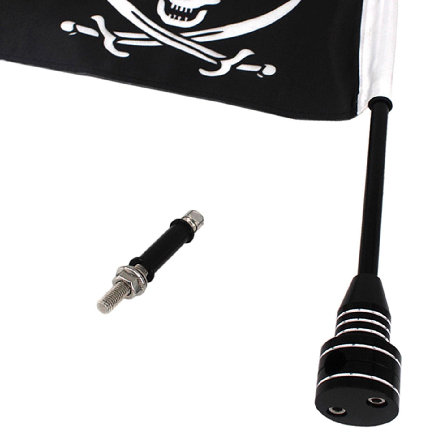 Motorcycle Flag Pole Universal Fit For Harley Pour Sportster 1200 Black