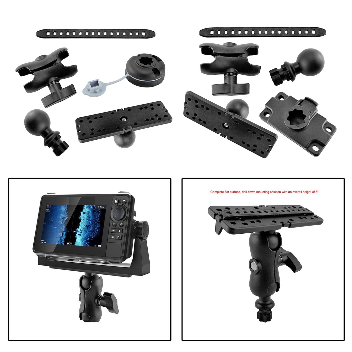 Fishfinder Mount for Boat Kayak Canoe Yacht GPS Electronic Mount Round Base