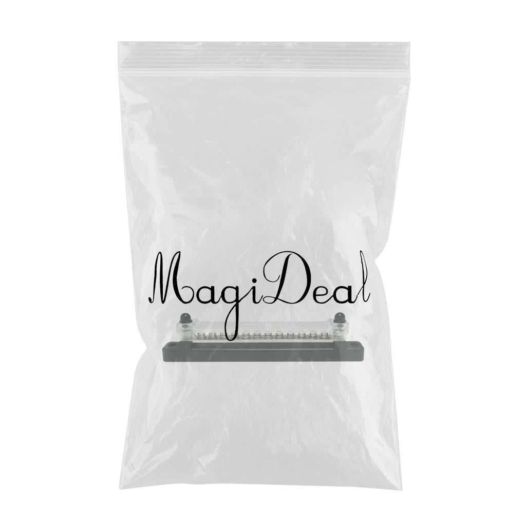 12 Terminal Bus Bar Kit Ground Distribution Block 2 Studs Transparent Cover