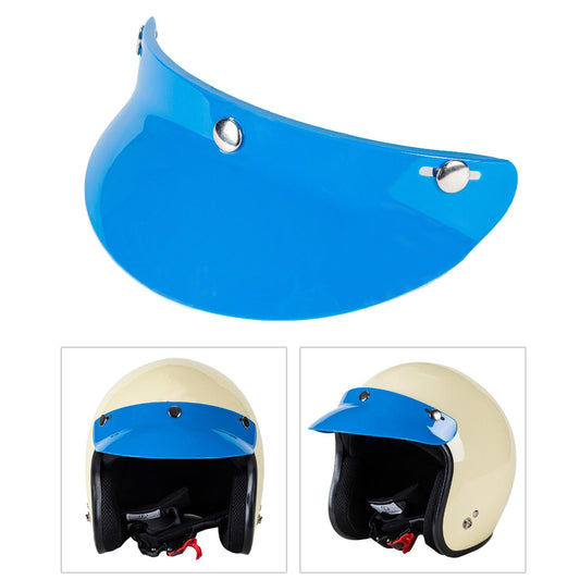 3-Snap Motorcycle Helmet Visor Peak UV Sun Visor Shields Dark Blue