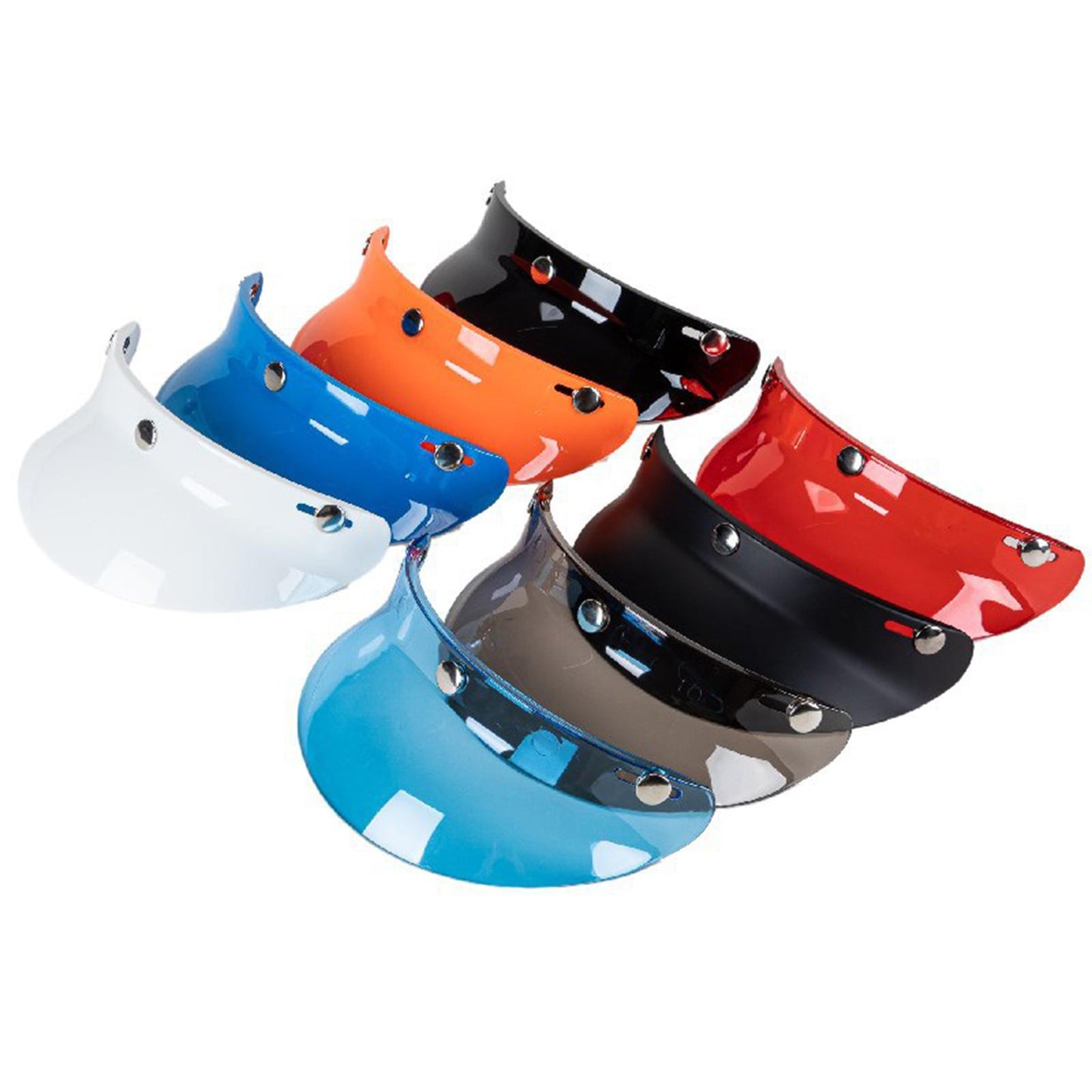 3-Snap Motorcycle Helmet Visor Peak UV Sun Visor Shields Dark Blue