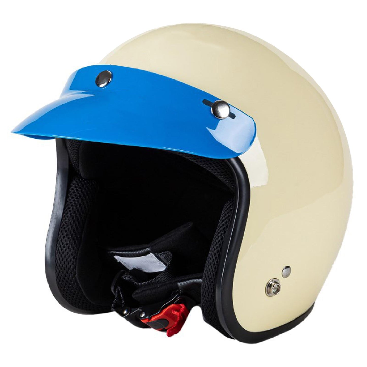 3-Snap Motorcycle Helmet Visor Peak UV Sun Visor Shields Dark Blue