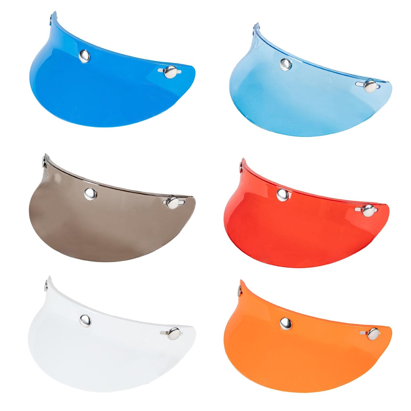 3-Snap Motorcycle Helmet Visor Peak UV Sun Visor Shields Dark Blue