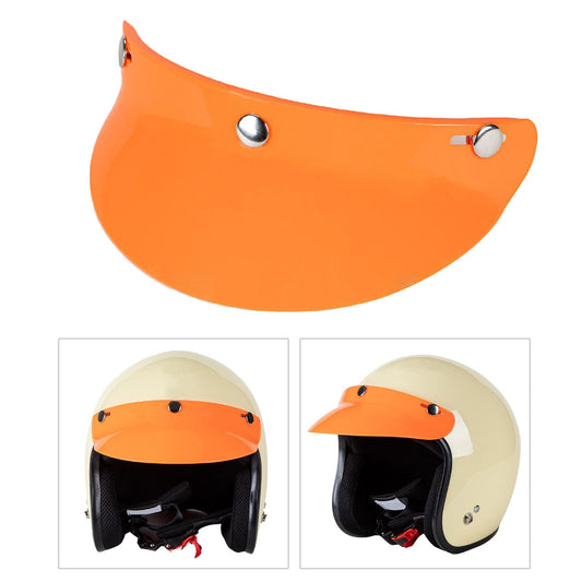3-Snap Motorcycle Helmet Visor Peak UV Sun Visor Shields Orange