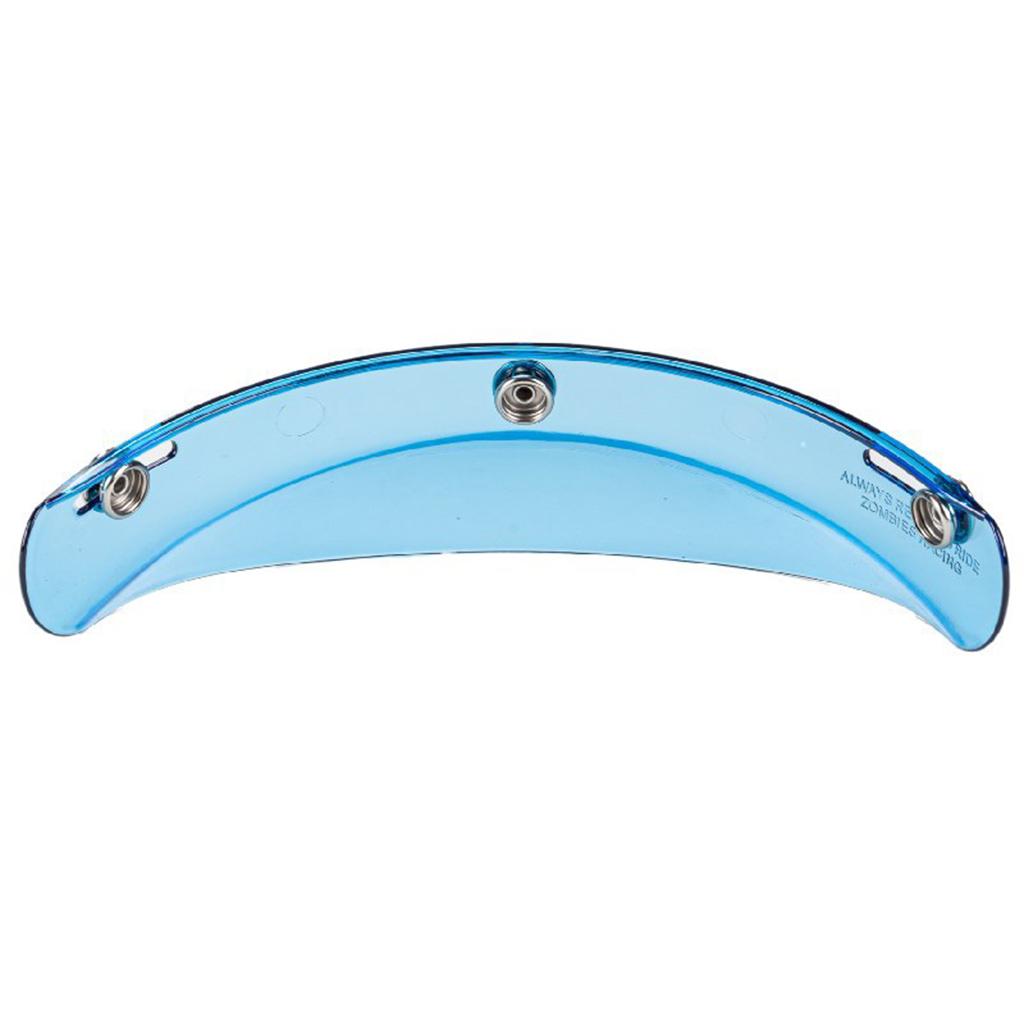 3-Snap Motorcycle Helmet Visor Peak UV Sun Visor Shields Transparent Blue