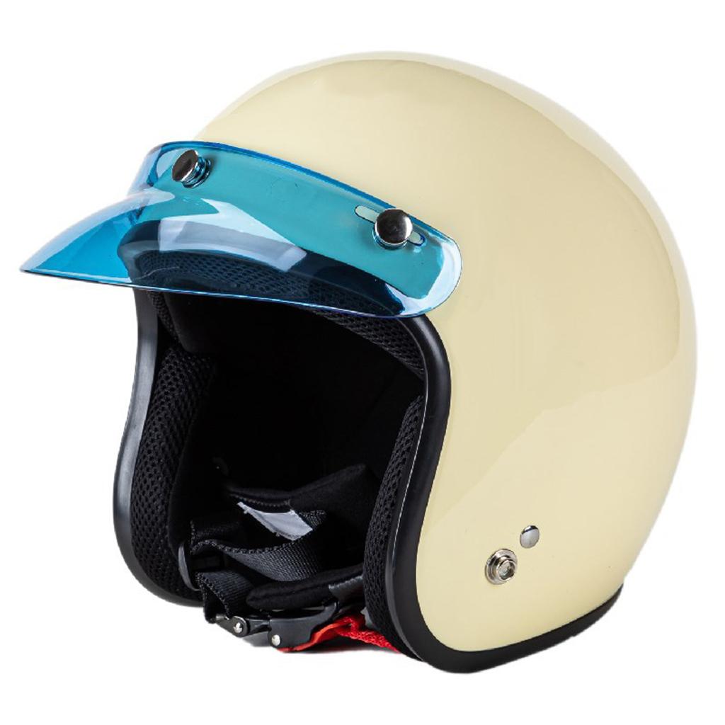 3-Snap Motorcycle Helmet Visor Peak UV Sun Visor Shields Transparent Blue