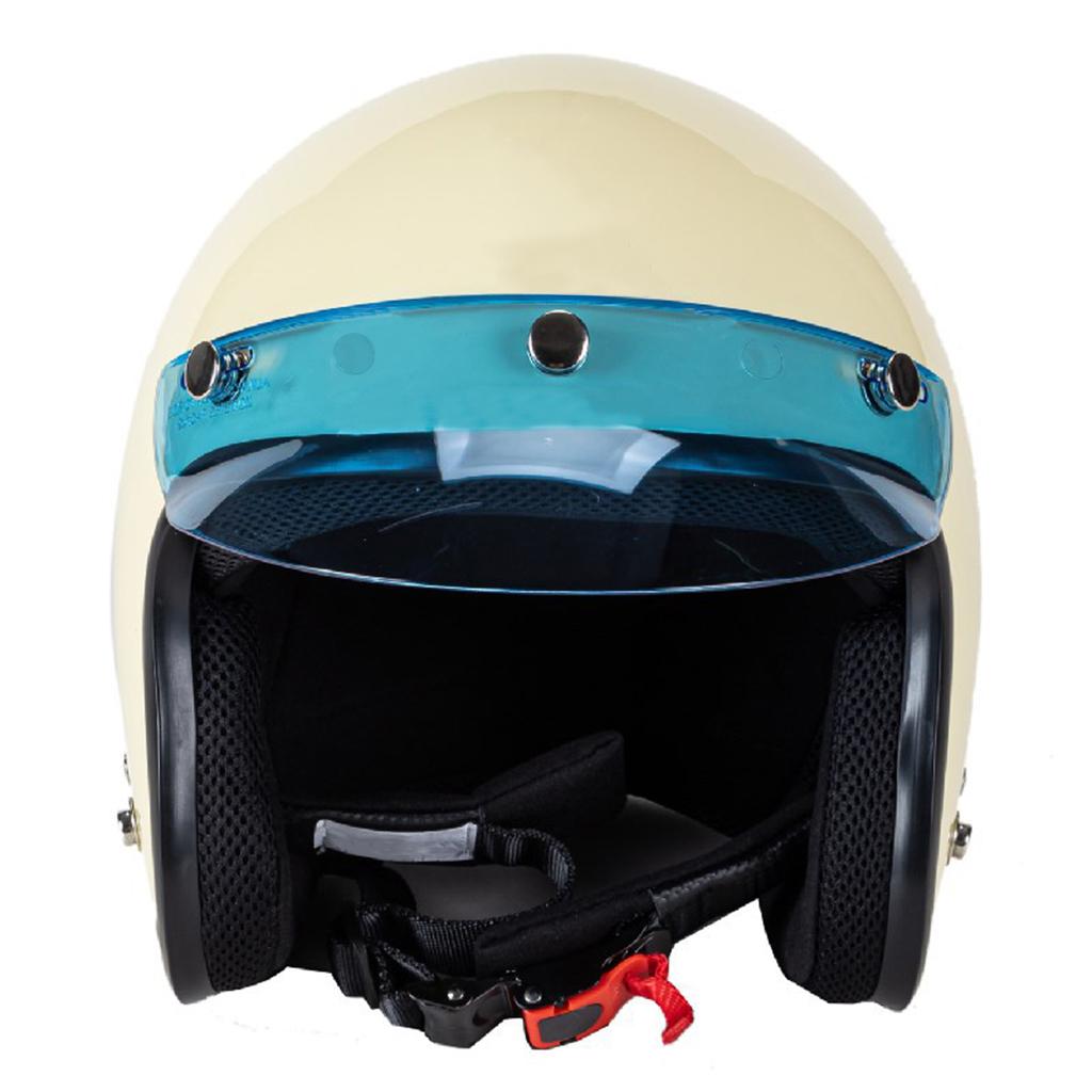 3-Snap Motorcycle Helmet Visor Peak UV Sun Visor Shields Transparent Blue
